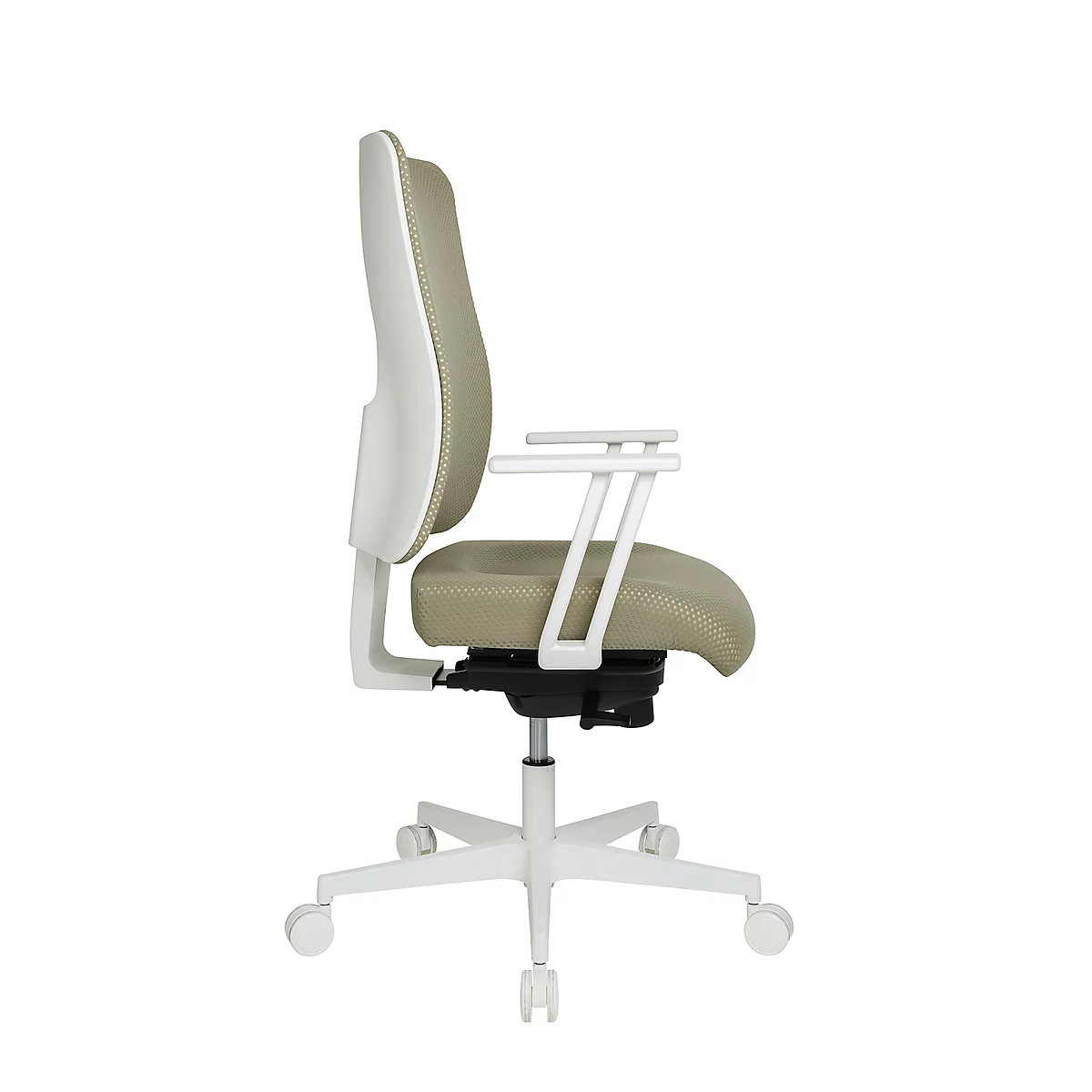 Topstar bureaustoel Sitness Life 50, met armleuningen, 3D-synchroonmechanisme, holle zit, netrugleuning, alluviaal/wit