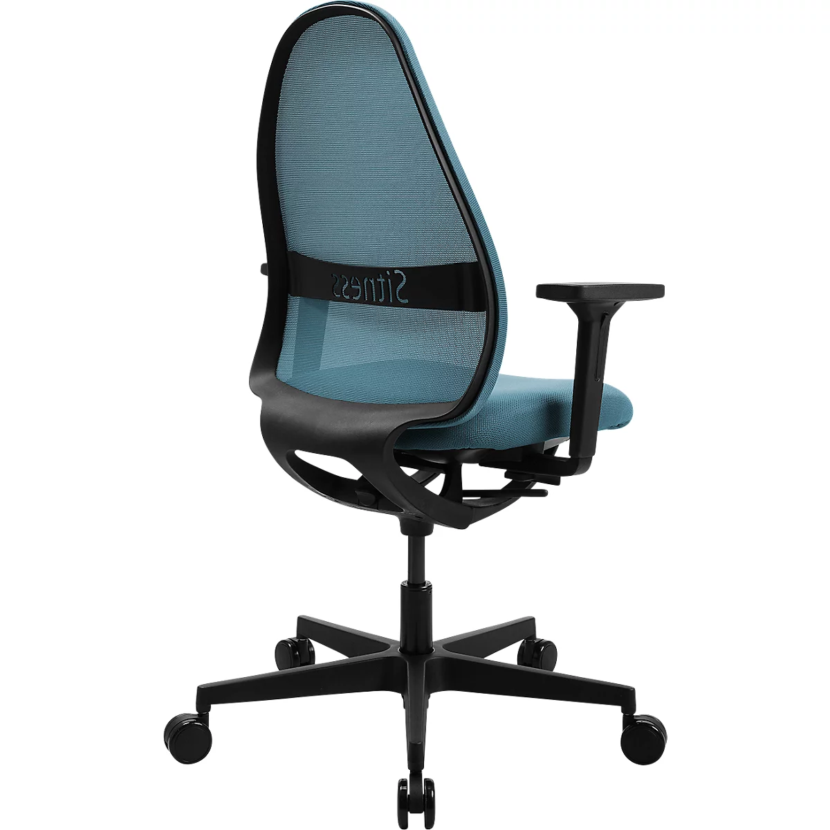 Topstar bureaustoel Soft Sitness Art, auto-synchroon mechanisme, met armleuningen, netrugleuning, speciale voorgevormde zitting, blauw