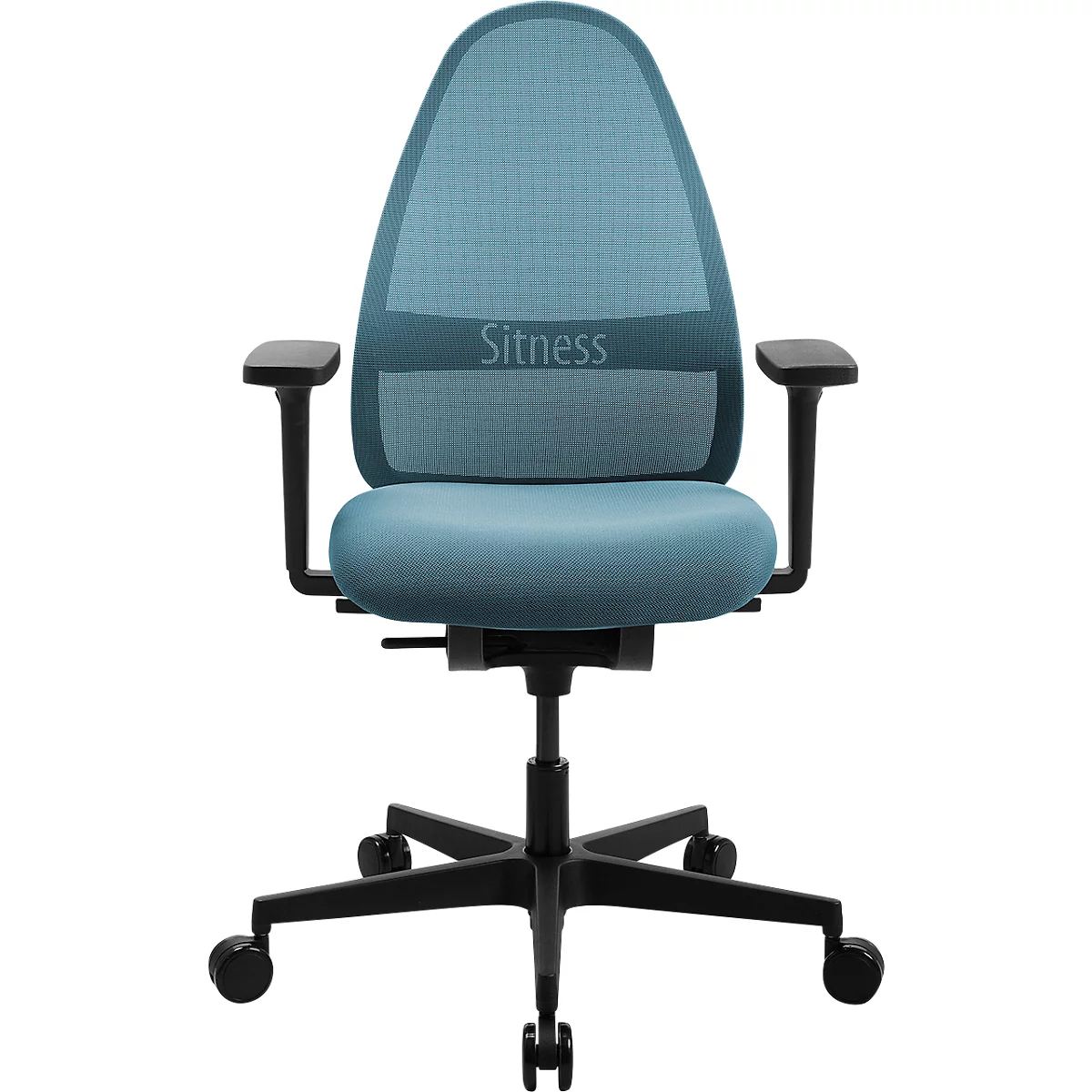 Topstar bureaustoel Soft Sitness Art, auto-synchroon mechanisme, met armleuningen, netrugleuning, speciale voorgevormde zitting, blauw