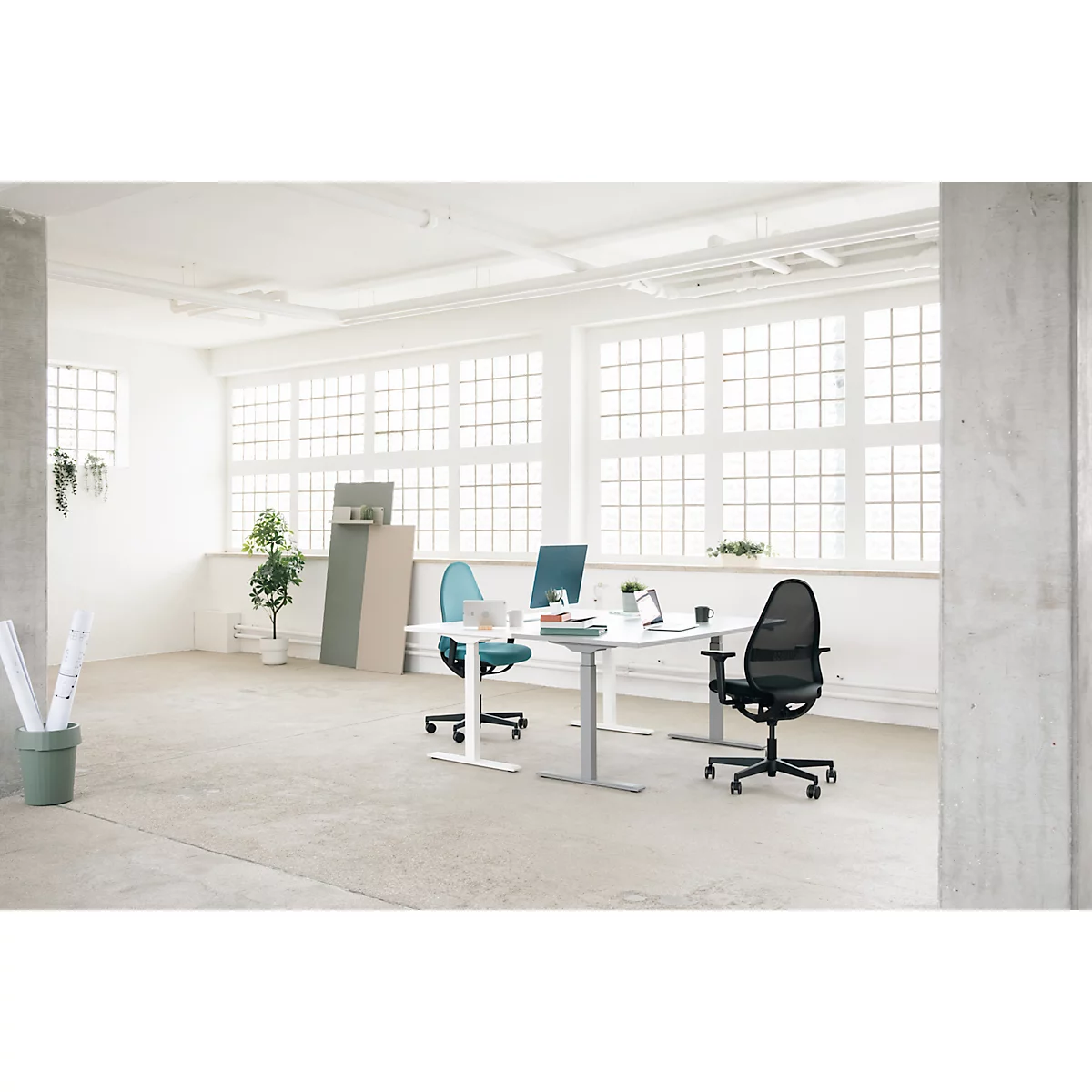 Topstar bureaustoel Soft Sitness Art, auto-synchroon mechanisme, met armleuningen, netrugleuning, speciale voorgevormde zitting, blauw