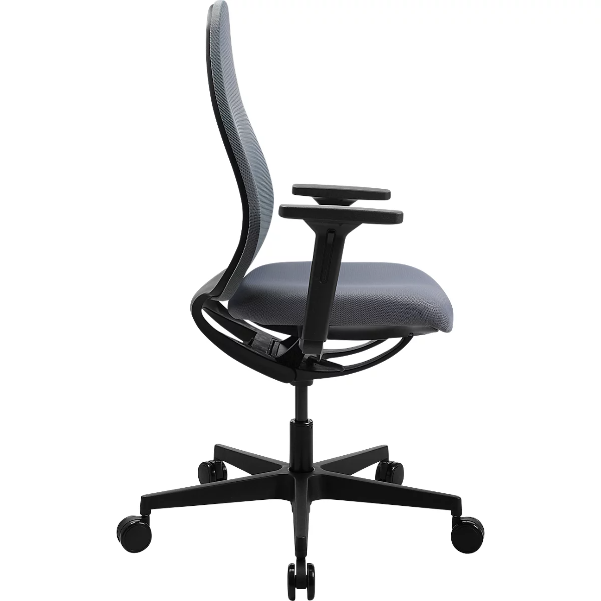 Topstar bureaustoel Soft Sitness Art, auto-synchroon mechanisme, met armleuningen, netrugleuning, speciale voorgevormde zitting, grijs