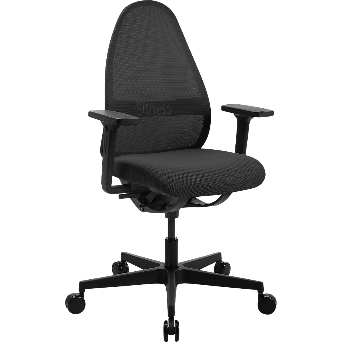 Topstar bureaustoel Soft Sitness Art, auto-synchroon mechanisme, met armleuningen, netrugleuning, speciale voorgevormde zitting, zwart