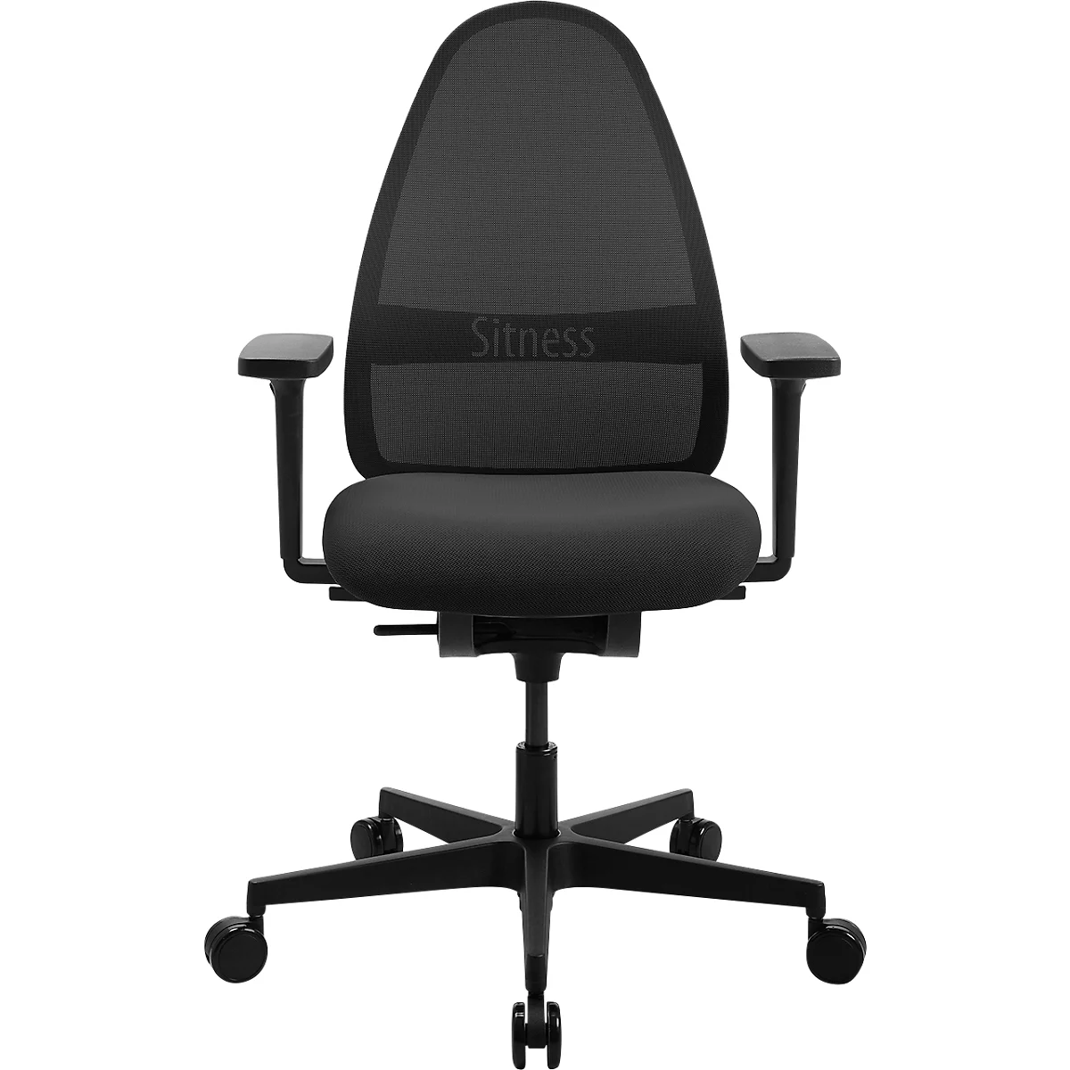 Topstar bureaustoel Soft Sitness Art, auto-synchroon mechanisme, met armleuningen, netrugleuning, speciale voorgevormde zitting, zwart