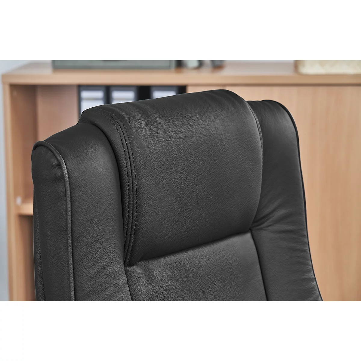 Topstar Chefsessel Sitness Director, mit Armlehnen, 3D-Synchronmechanik, Flachsitz, Echtleder, schwarz