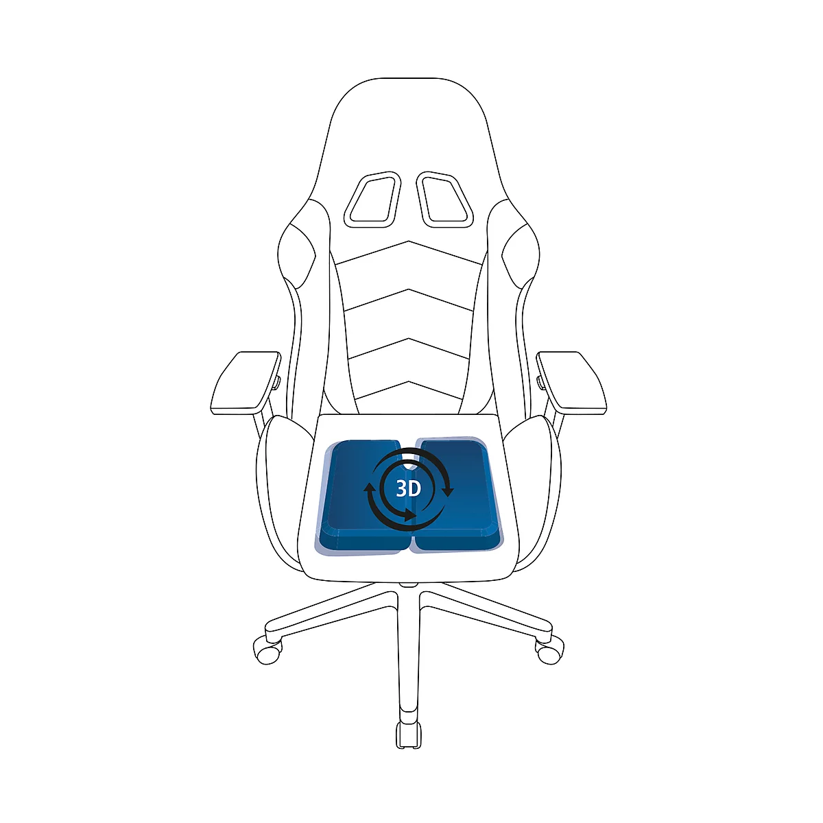 Topstar Gaming Chair Speed Chair 2, met armleuningen, 3D-schommelmechanisme, voorgevormde zitting, hoofdsteun, zwart rood/zwart