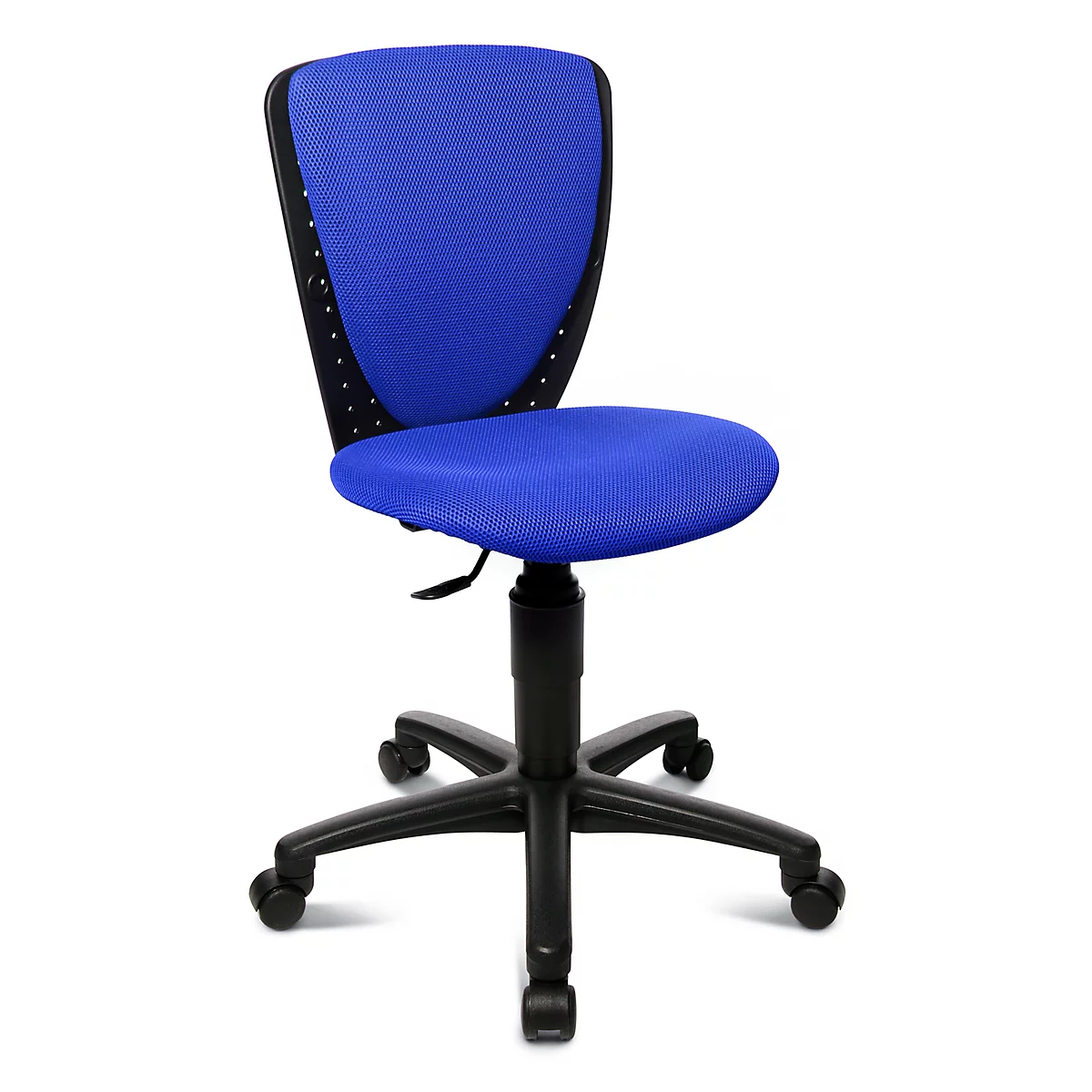 Topstar High S'cool kinderdraaifauteuil, zonder armleuningen, voorgevormde zitting, 3D-gaasrugleuning, blauw/zwart