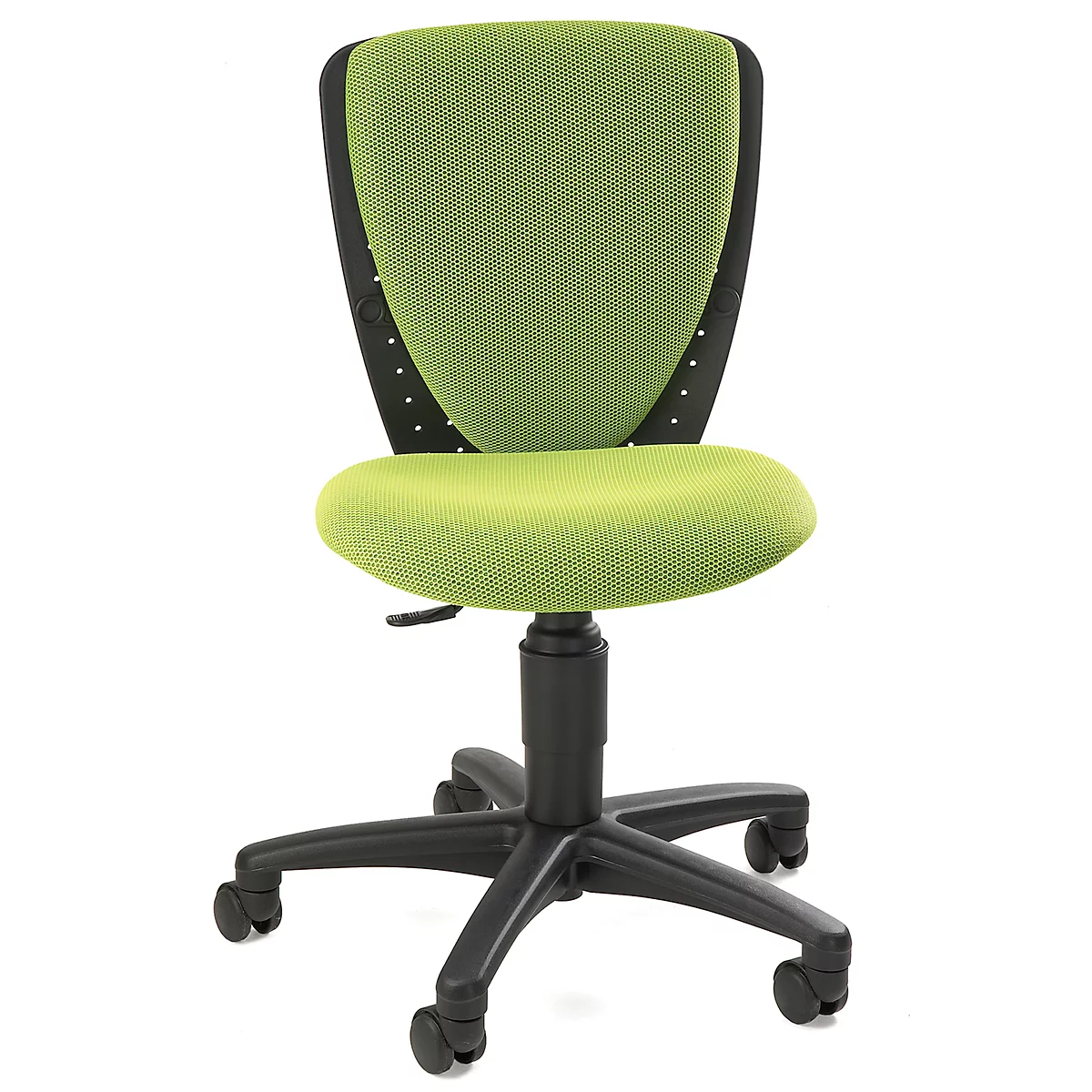 Topstar High S'cool kinderdraaifauteuil, zonder armleuningen, voorgevormde zitting, 3D-gaasrugleuning, groen/zwart