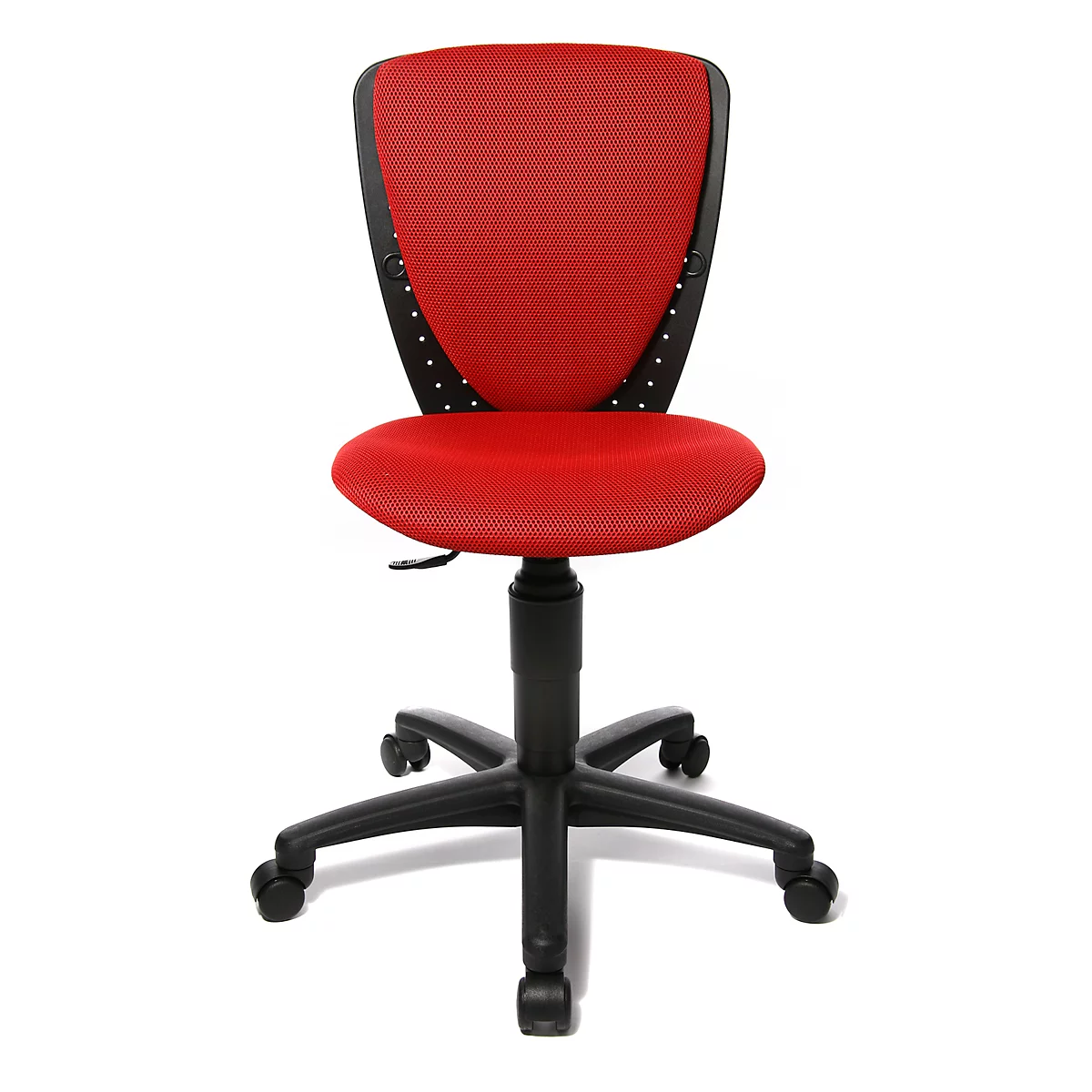 Topstar High S'cool kinderdraaifauteuil, zonder armleuningen, voorgevormde zitting, 3D-gaasrugleuning, rood/zwart