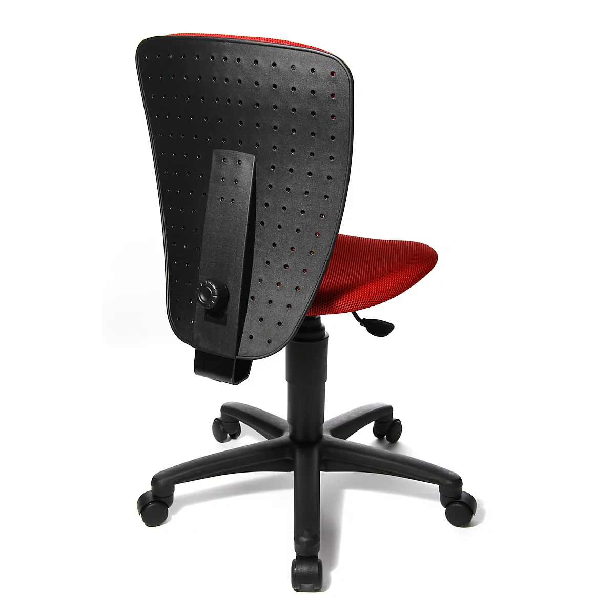 Topstar High S'cool kinderdraaifauteuil, zonder armleuningen, voorgevormde zitting, 3D-gaasrugleuning, rood/zwart