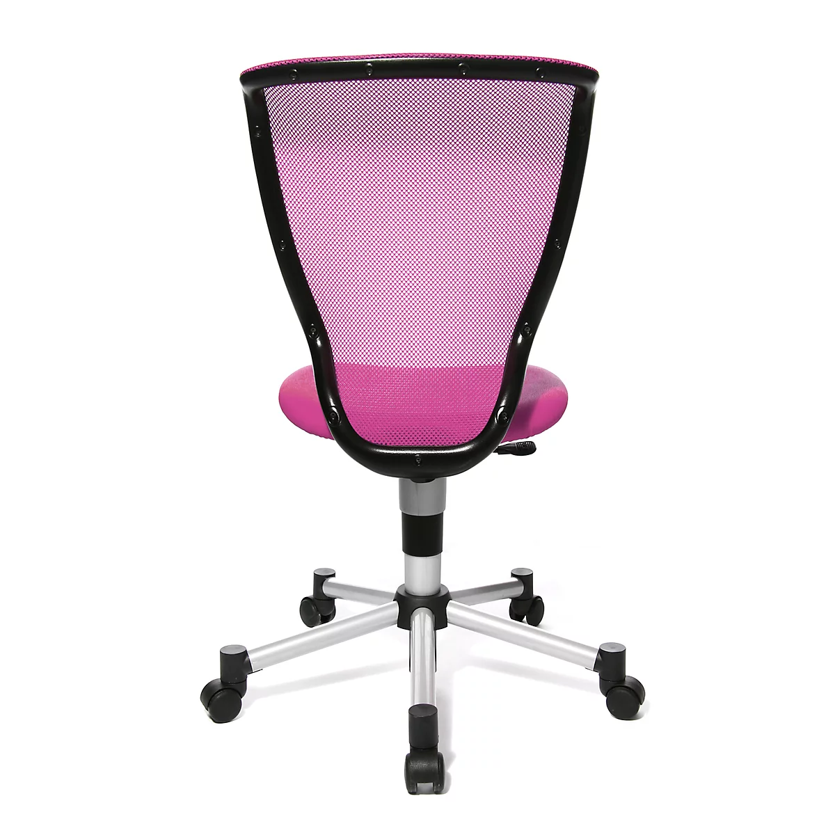Topstar kinderdraaistoel Titan Junior, zonder armleuningen, voorgevormde zitting, netrugleuning, , met alu kruisvoet, roze