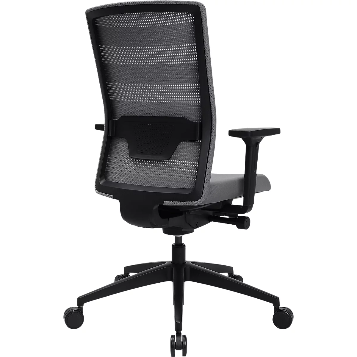 Topstar Sitness AirWork bureaustoel, met armleuningen, 3D auto-synchroon mechanisme, voorgevormde zitting, netrugleuning, grijs/zwart