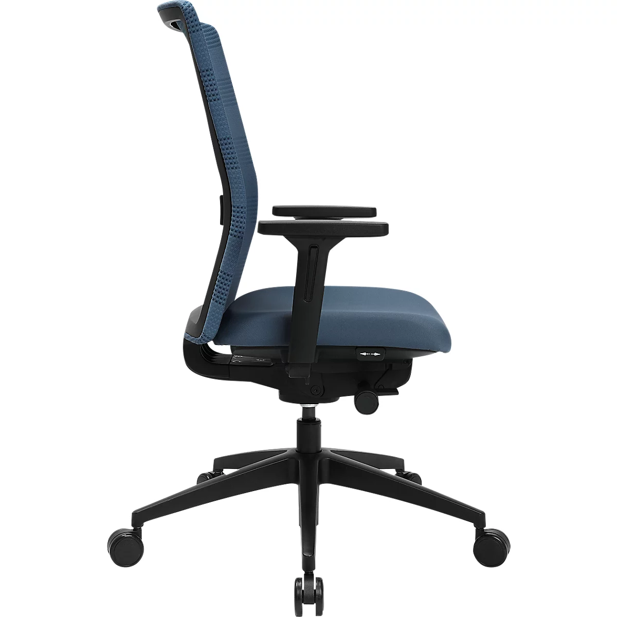 Topstar Sitness AirWork bureaustoel, met armleuningen, 3D auto-synchroon mechanisme, voorgevormde zitting, netrugleuning, petrol/zwart