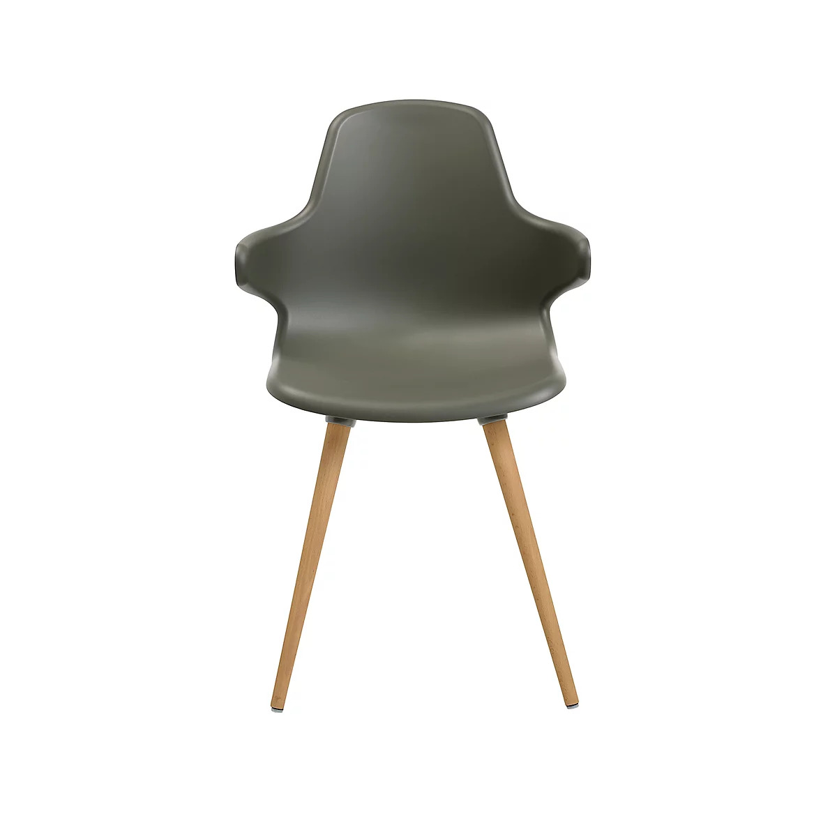 Topstar® T 2020 kuipstoel, 4-poot, desinfectiebestendig, met armleuningen, grijs/beuken