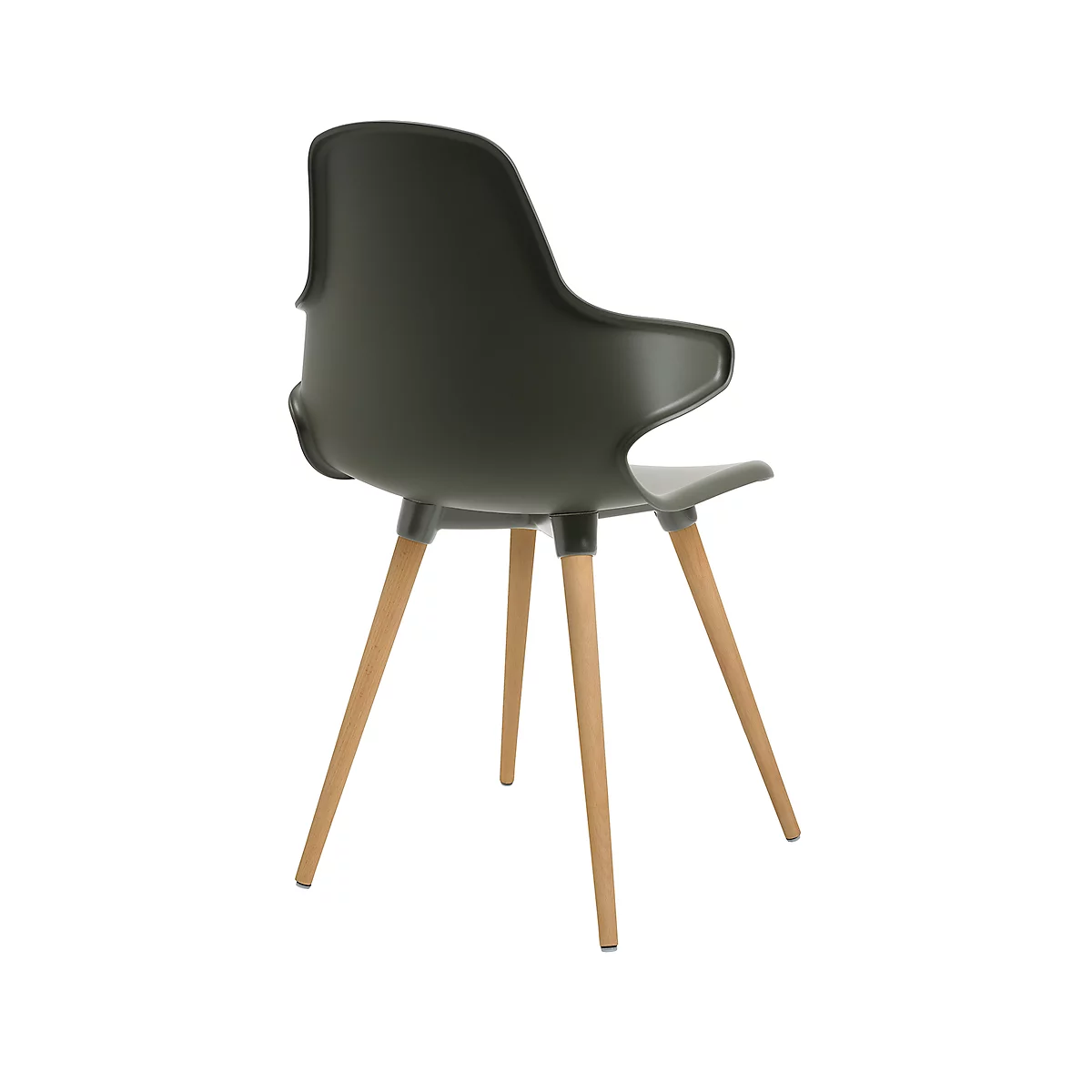 Topstar® T 2020 kuipstoel, 4-poot, desinfectiebestendig, met armleuningen, grijs/beuken