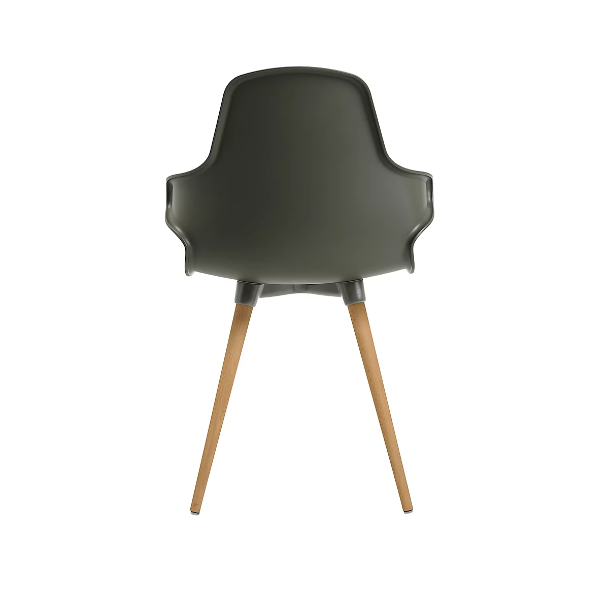 Topstar® T 2020 kuipstoel, 4-poot, desinfectiebestendig, met armleuningen, grijs/beuken