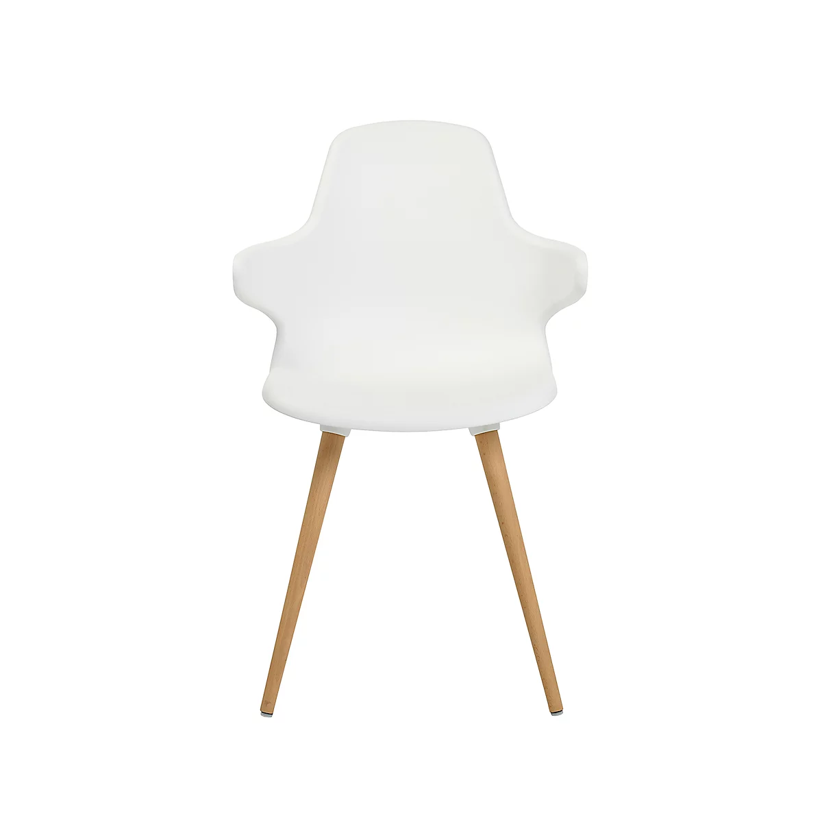 Topstar® T 2020 kuipstoel, 4-poot, desinfectiebestendig, met armleuningen, wit/beuken