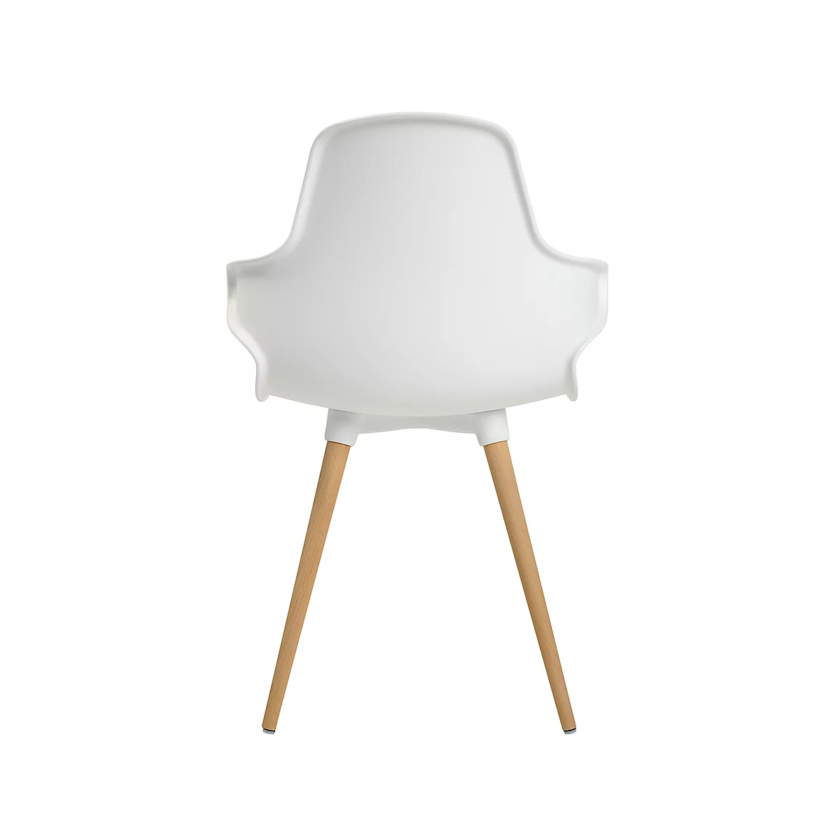 Topstar® T 2020 kuipstoel, 4-poot, desinfectiebestendig, met armleuningen, wit/beuken