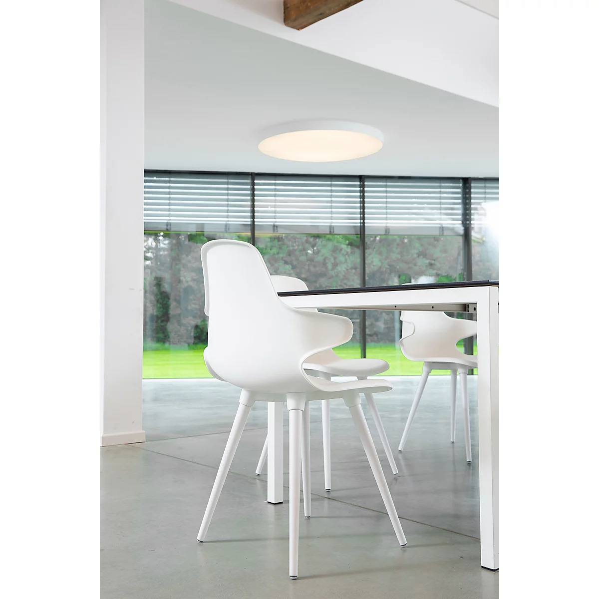 Topstar® T 2020 kuipstoel, 4-poot, desinfectiebestendig, met armleuningen, wit/wit