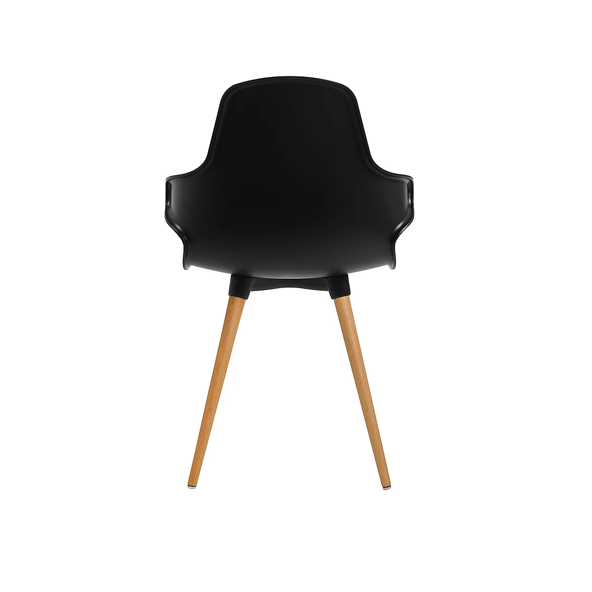 Topstar® T 2020 kuipstoel, 4-poot, desinfectiebestendig, met armleuningen, zwart/beuken