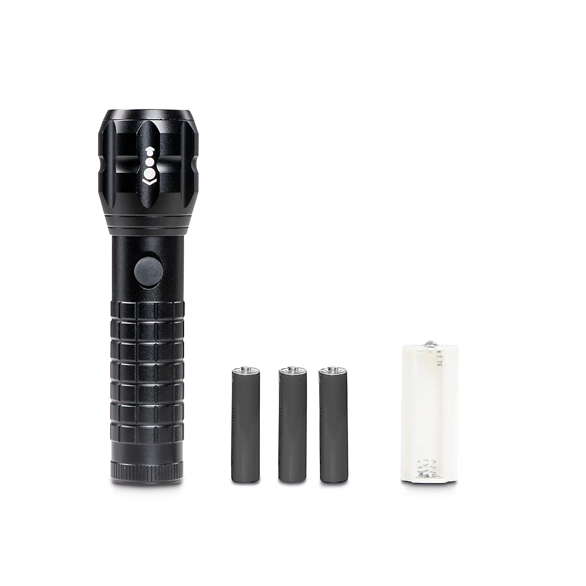 Torche LED Maul MAULkronos S, puissance 3 W, 192 lm, jusqu'à 192 m, 3 à 14 h, 3 niveaux d'éclairage, IPX4, piles incluses, aluminium, noir