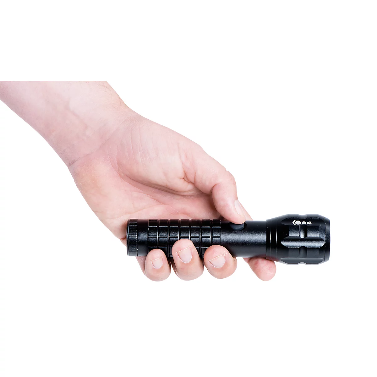 Torche LED Maul MAULkronos S, puissance 3 W, 192 lm, jusqu'à 192 m, 3 à 14 h, 3 niveaux d'éclairage, IPX4, piles incluses, aluminium, noir