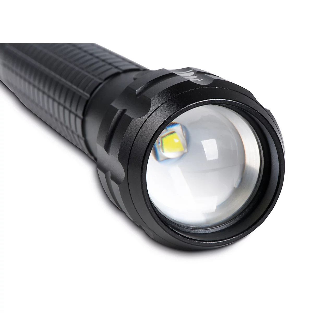 Torche LED Maul MAULkronos XL, puissance 10 W, 419 lm, jusqu'à 295 m, 33 à 100 h, 3 niveaux d'éclairage, IPX4, piles incluses, aluminium, noir