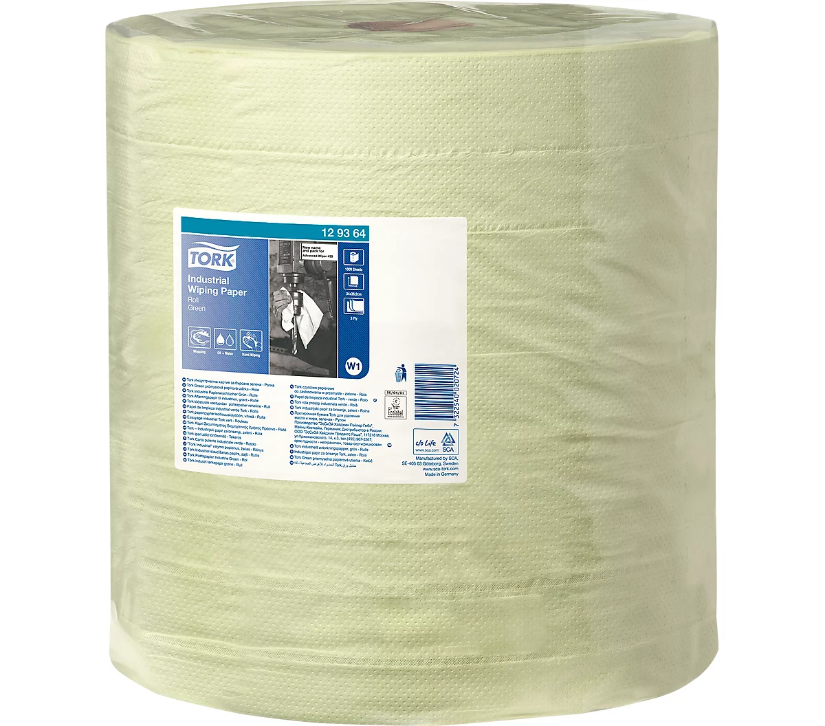 TORK® Advanced 430 industriële papieren poetsdoek, 3-laags, 340 x 370 mm, groen