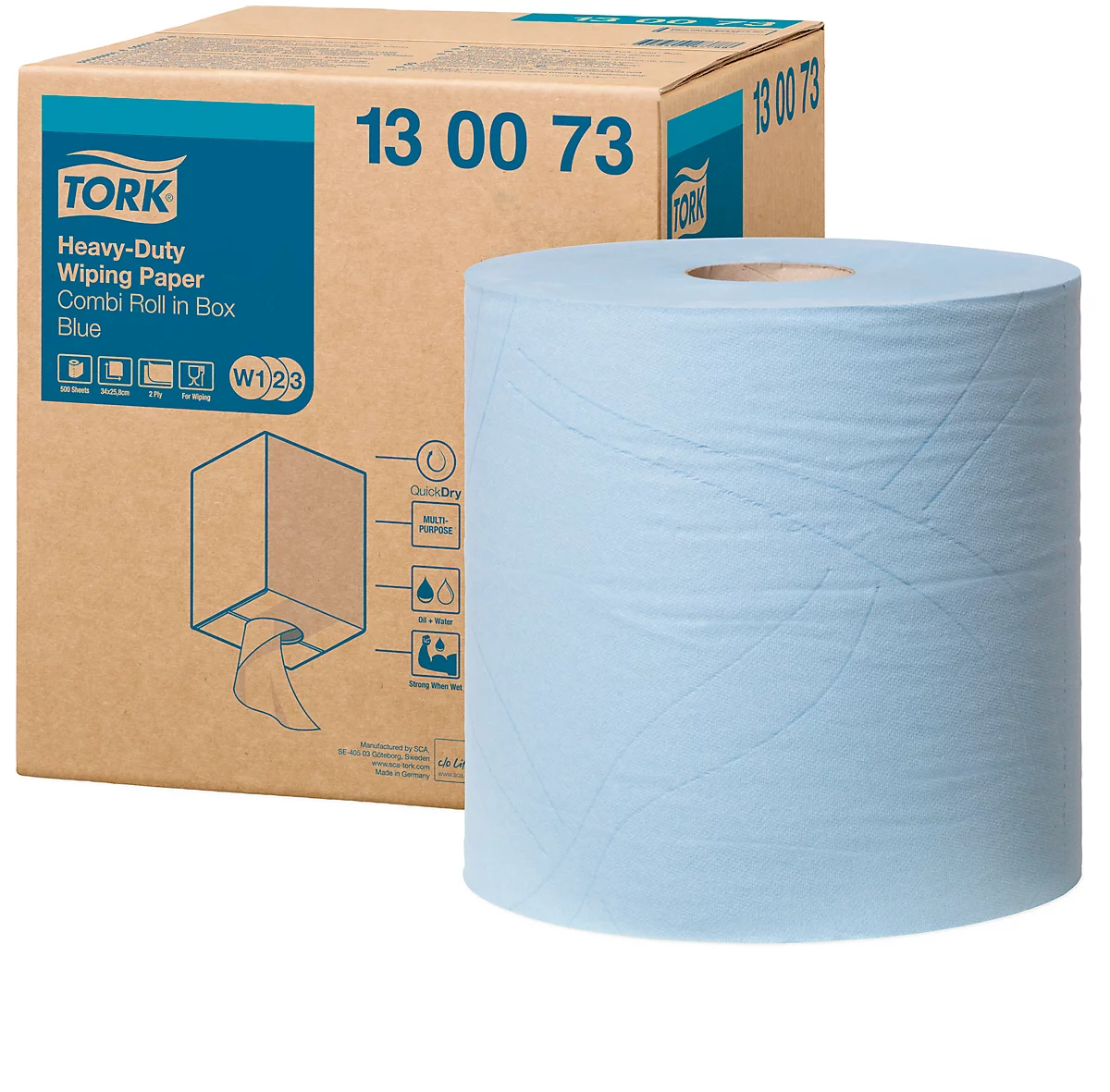 TORK® Advanced 430 Mehrzweck-Papierwischtuch, 260 x 340 mm, extra stark, blau, 1 Rolle
