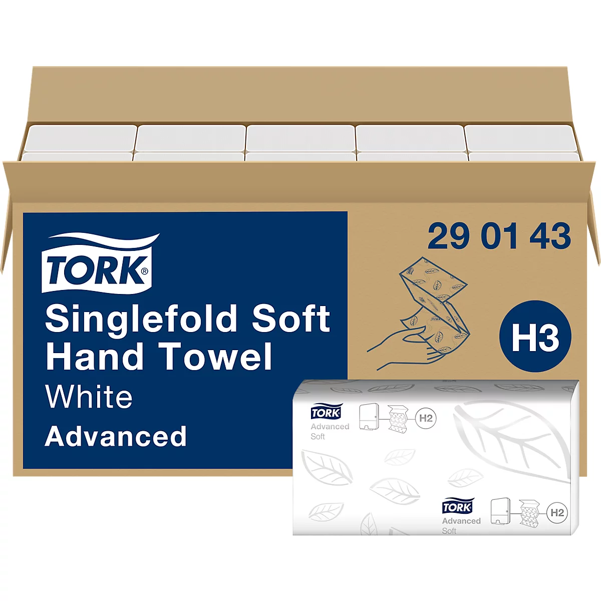 TORK®Advanced handdoekjes , zigzagvouwen, 2-laags, 3750 vellen, helderwit