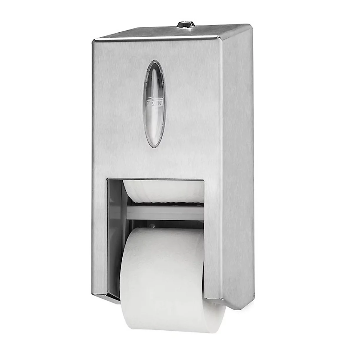Tork® Double Roll Dispenser 472019, voor Midi toiletpapier zonder hulzen, B 325 x D 149 x H 143 mm, metaal, grijs