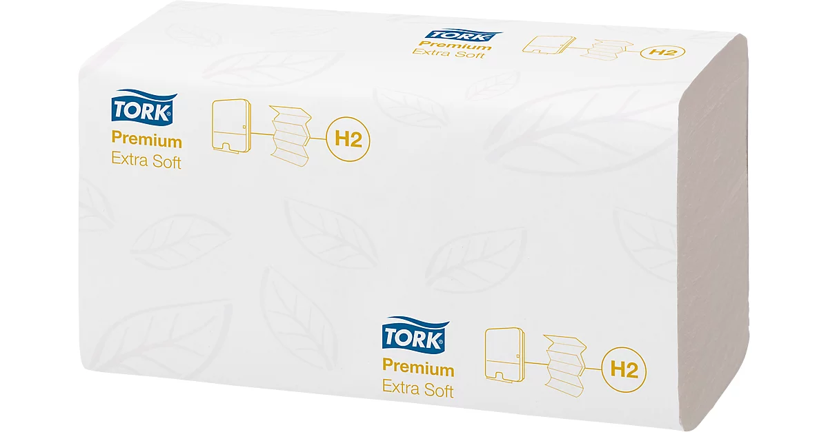Tork® Hand Towel Premium Interfold 100297, 2 capas, extra suave, impresa, con relieve, caja con 21 paquetes á 100 piezas (2100 toallitas), blanco