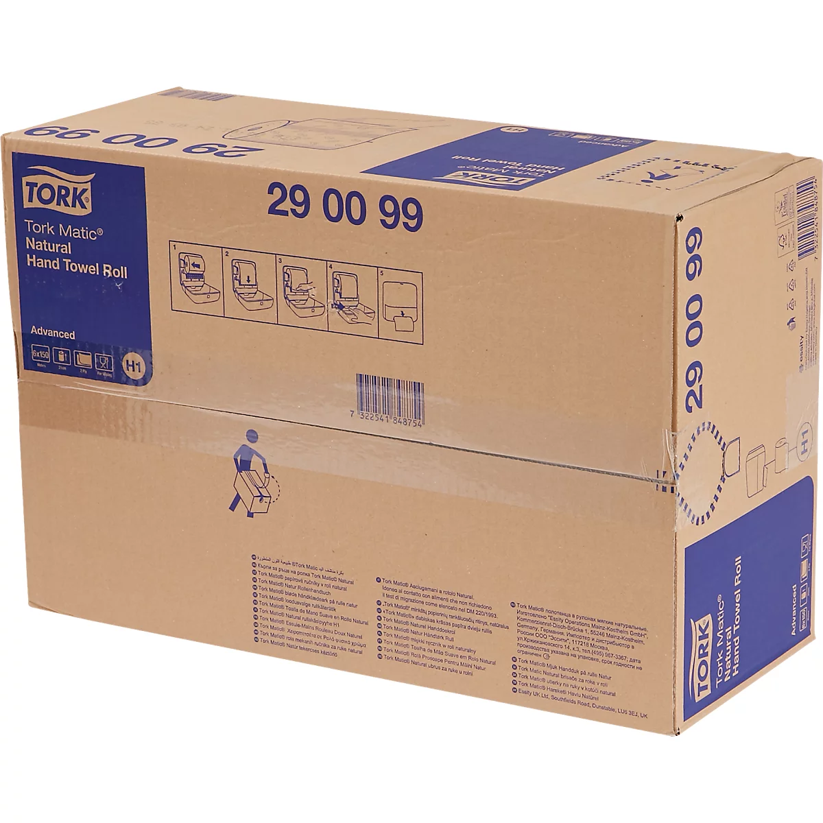 Tork® Handdoekrollen Tork Matic® 290099, 2-laags, H1-geschikt, 6 rollen á L 150 x B 210 mm, 100% gerecycled papier, natuurlijke kleur