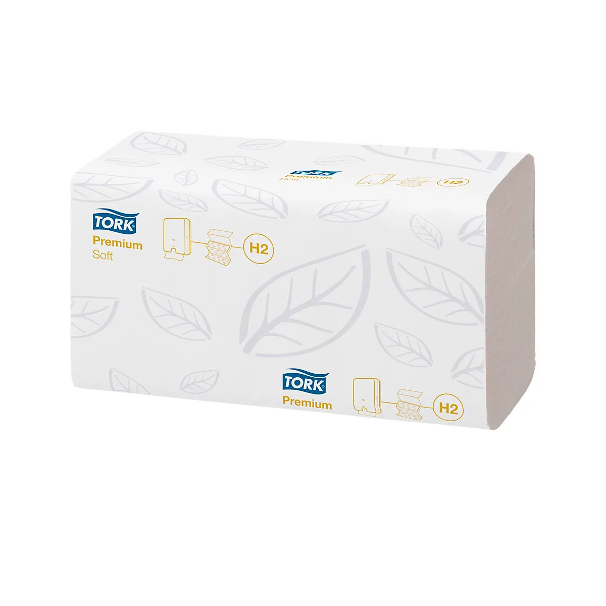 Tork® Handtuch Interfold Premium 100288, 2-lagig, gefaltet, Prägung, QuickDry™, Ecolabel, 21 Pack á 110 Stück (2310 Tücher), FSC, hochweiß