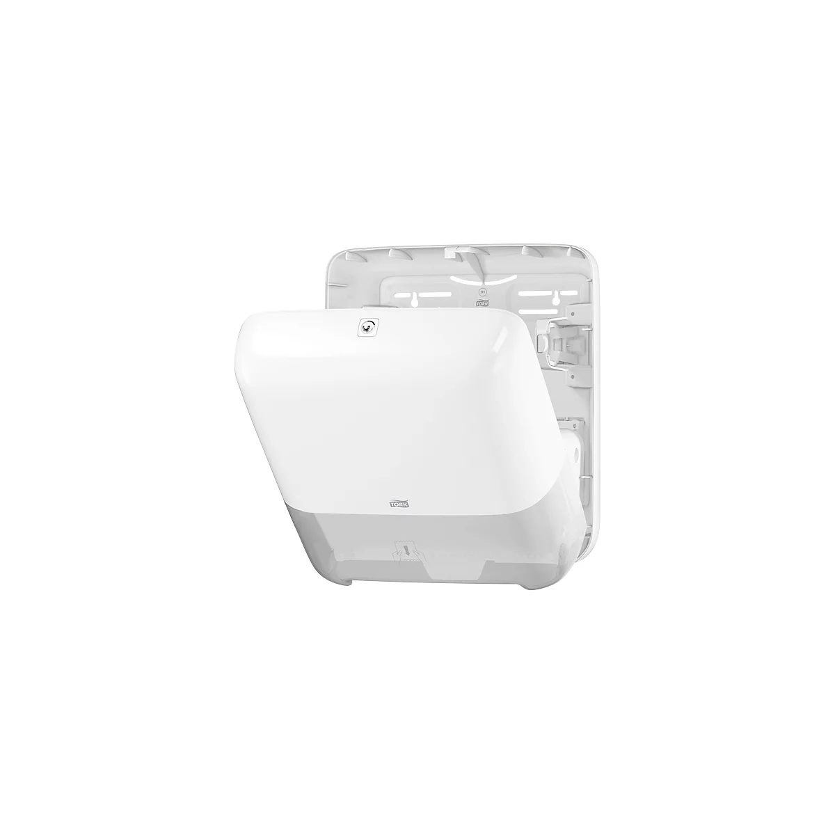 Tork® Papieren handdoekdispenser Matic® 551000, papierrol, Elevation Design H1, handdoeklengte instelbaar, vulstandindicator, wit