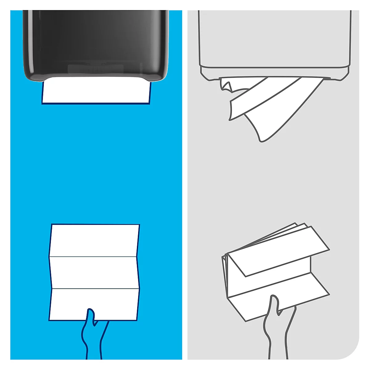 Tork® papieren handdoeken PeakServe® Endlos™ H5 100589, 1-laags, reliëf, FSC® papier, 12 pak á 270 vellen (3240 doekjes), wit