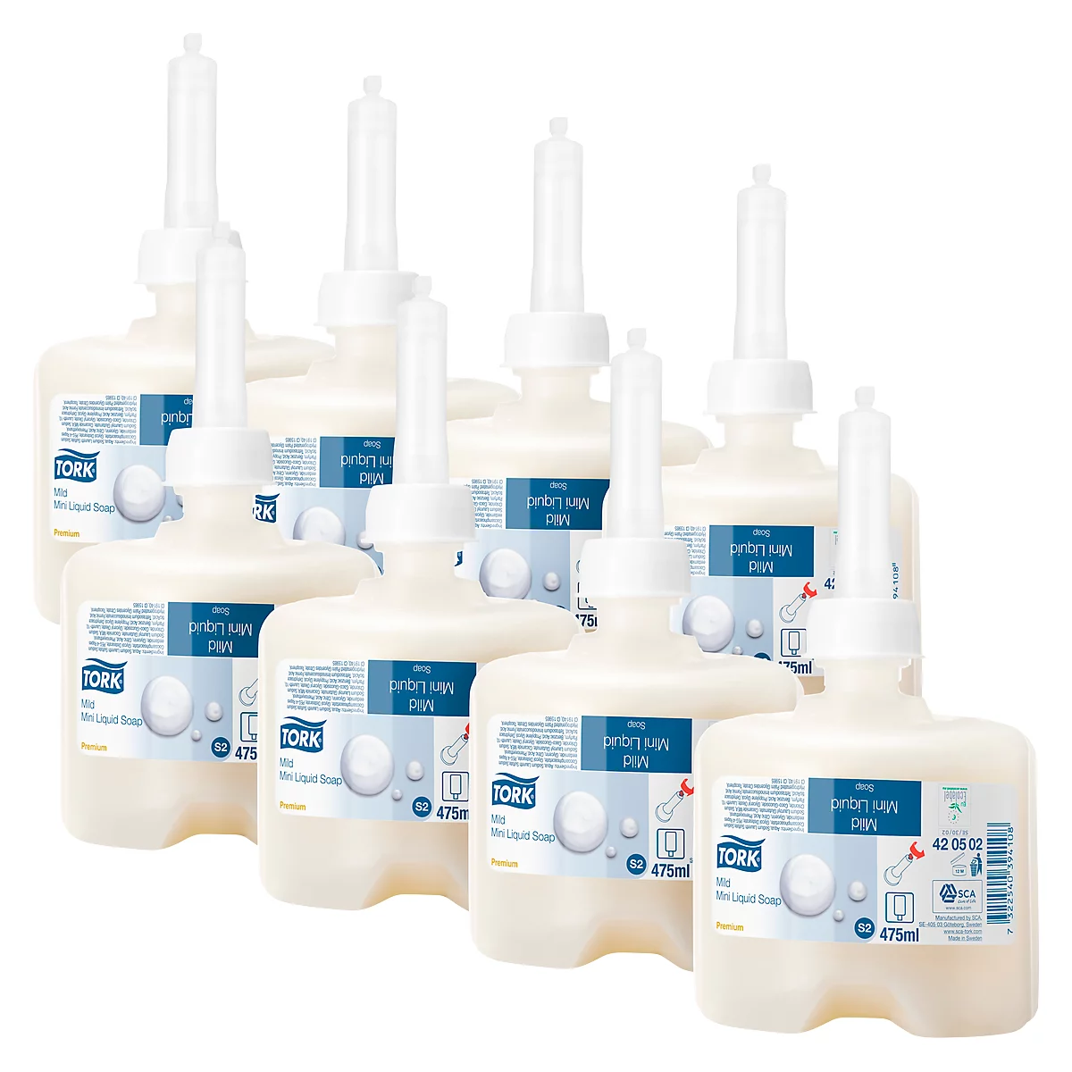 TORK® Premium Flüssigseife Mini, 8 x 0,475 Liter