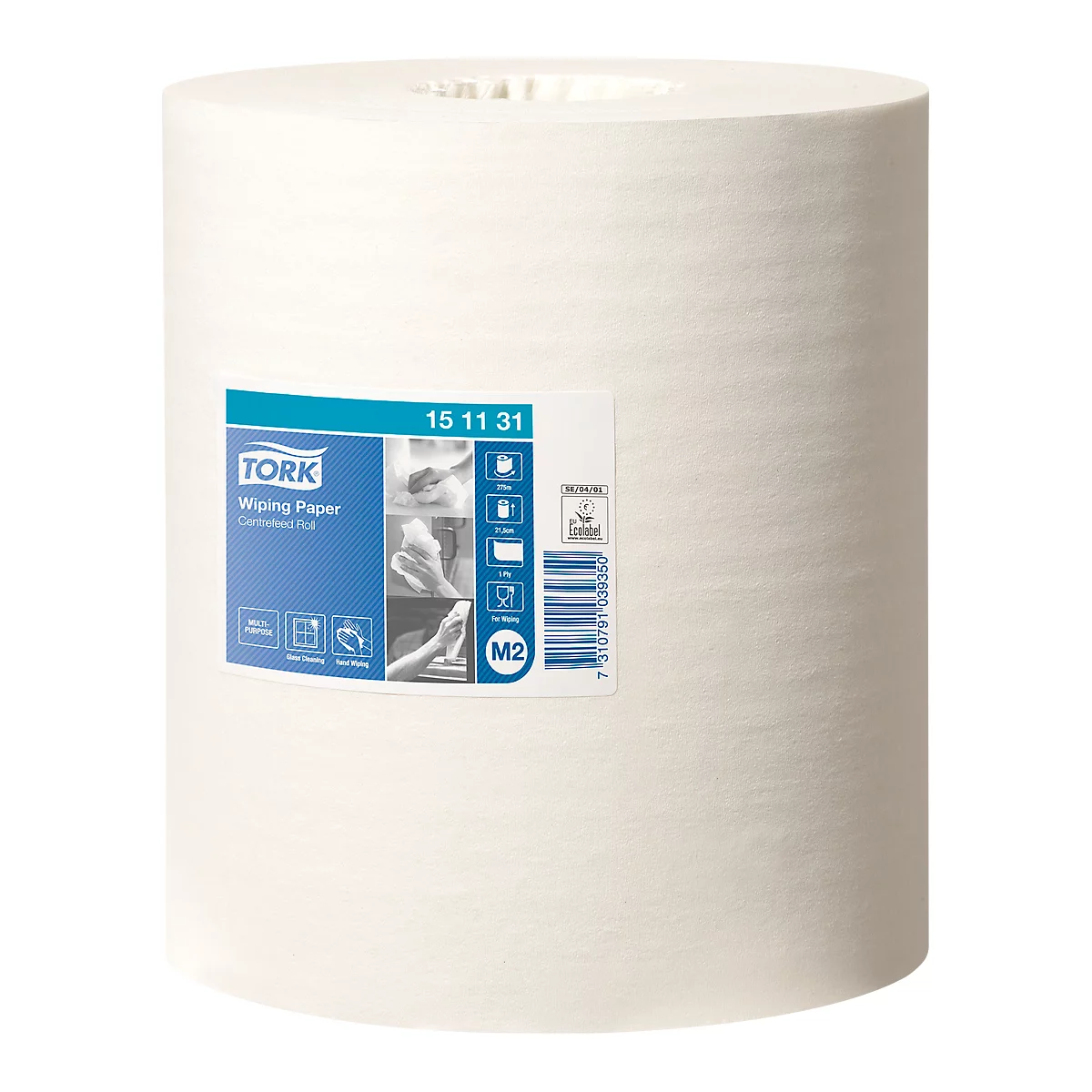 Tork® Roll Cloth Advanced 151131, 1 capa, toallitas de papel multiuso, 6 rollos á 275 m, blanco brillante