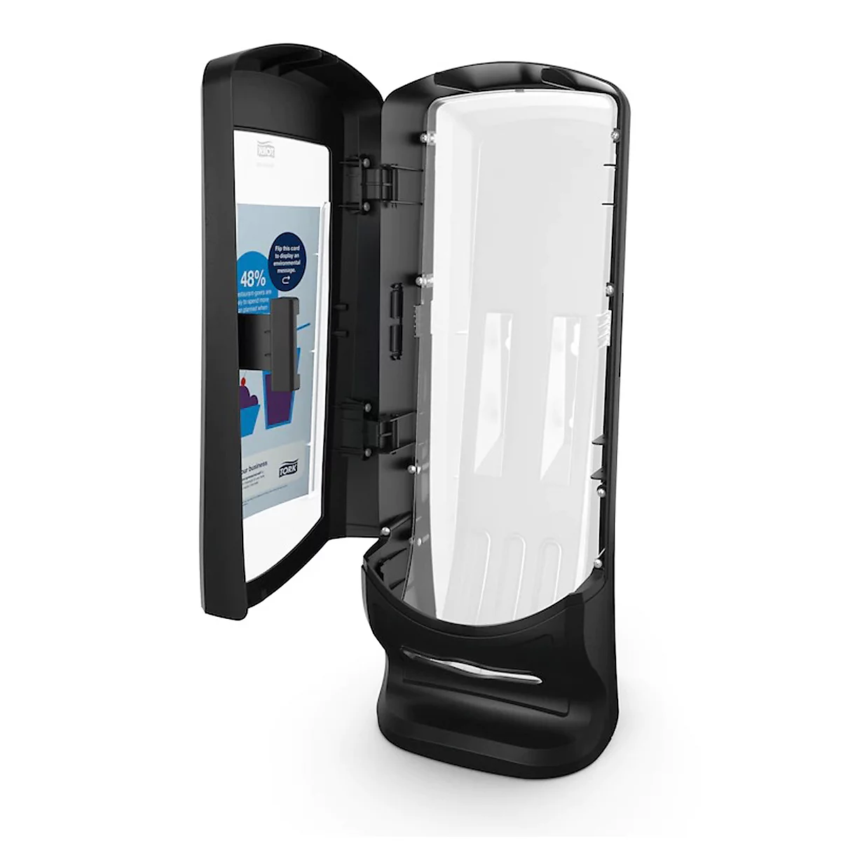 Tork® servettendispenser Xpressnap Fit® 272211, dispenser voor één vel, standaard/muurbevestiging, L 235 x B 235 x H 622 mm, kunststof, zwart