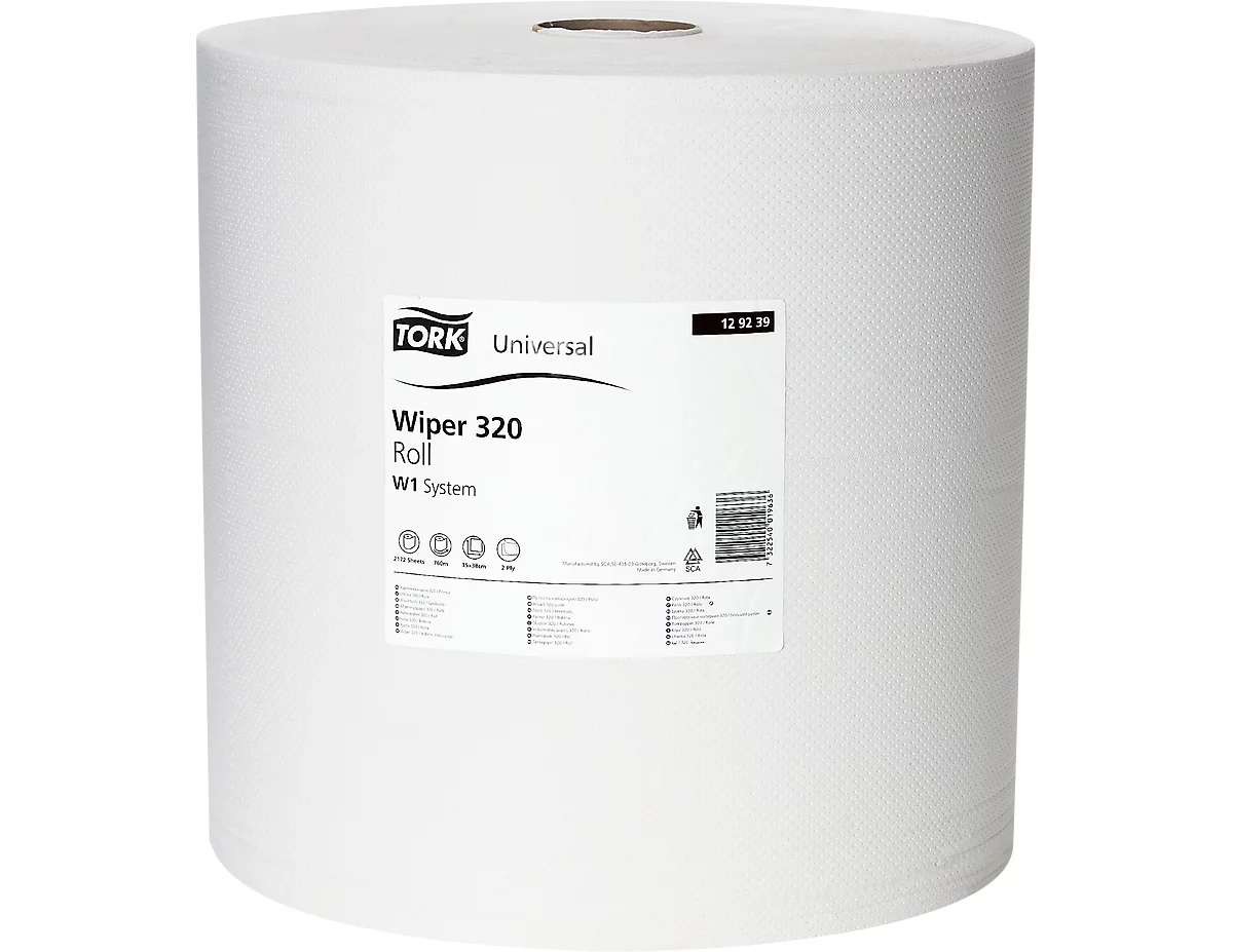 TORK® standaard papieren poetsdoek 320, 370 x 340 mm, 1 rol