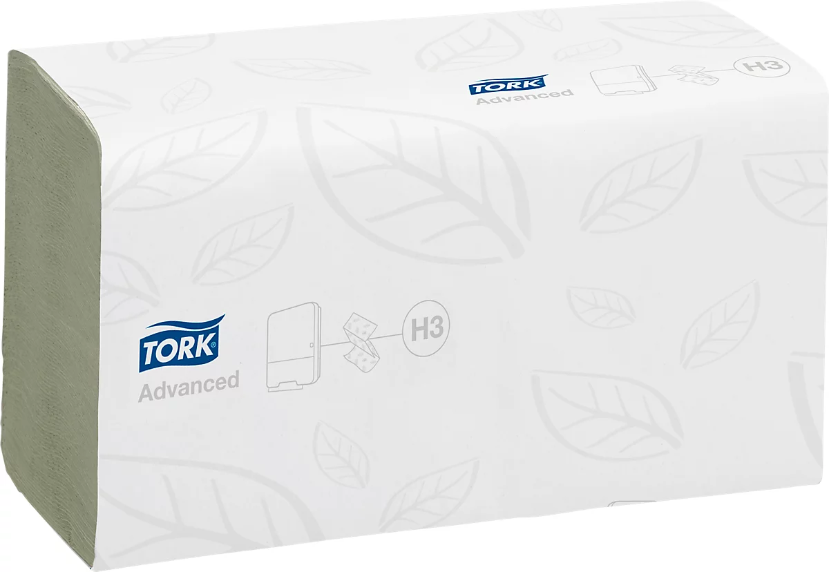 Tork® Toallas de papel Advanced 290179, plegado en zig-zag, 2 capas, dispensador de toallas individuales, paquete de 15 á 250 piezas (3750 hojas), verde