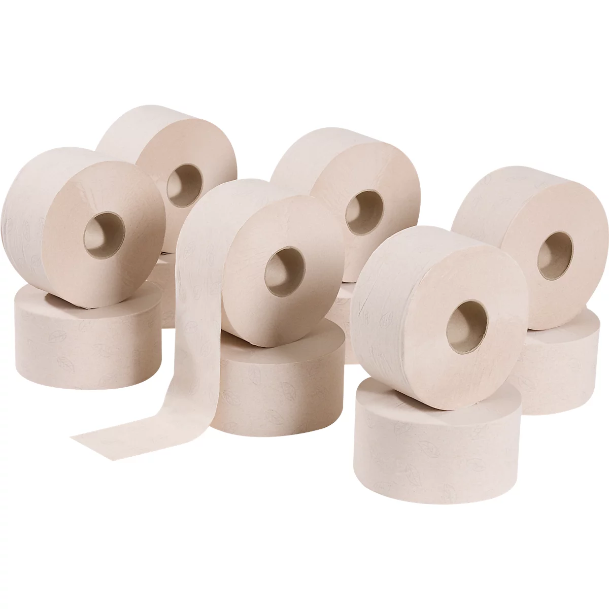 Tork® Toilettenpapier Natur Mini Jumbo 120377, 2-lagig, T2-kompatibel, 12 Rollen á 850 Blatt, 100 % Recyclingpapier, naturfarben