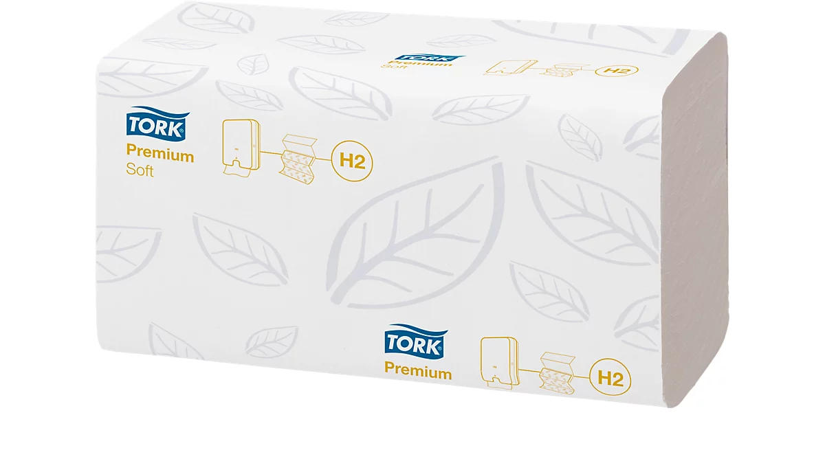 Tork® Towel Interfold Premium 100288, de 2 capas, plegada, con relieve, QuickDry™, Ecolabel, paquete de 21 á 110 piezas (2310 toallitas), FSC, blanco alto