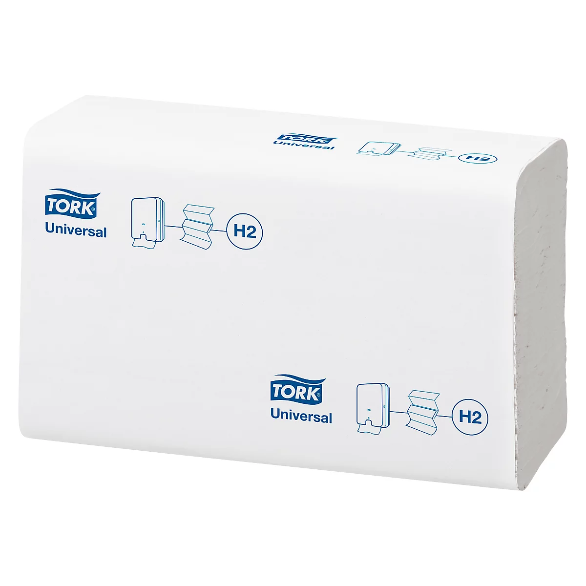 Tork® Xpress Towel Multifold Universal 150299, dispensador de toallas individuales de 2 capas, con relieve, paquete de 20 á 237 unidades (4740 toallas), blanco