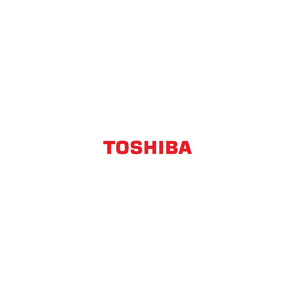 Das TOSHIBA-Logo in roter Schrift auf weißem Hintergrund.