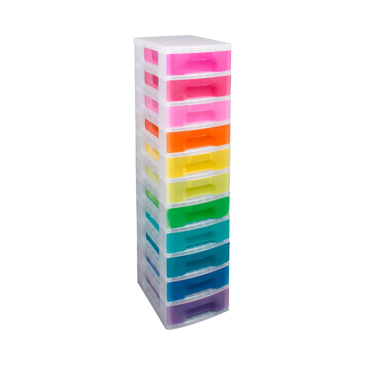 Really Useful Meuble de rangement en plastique 5 tiroirs de 12 litres –  Couleur : transparent/arc-en-ciel