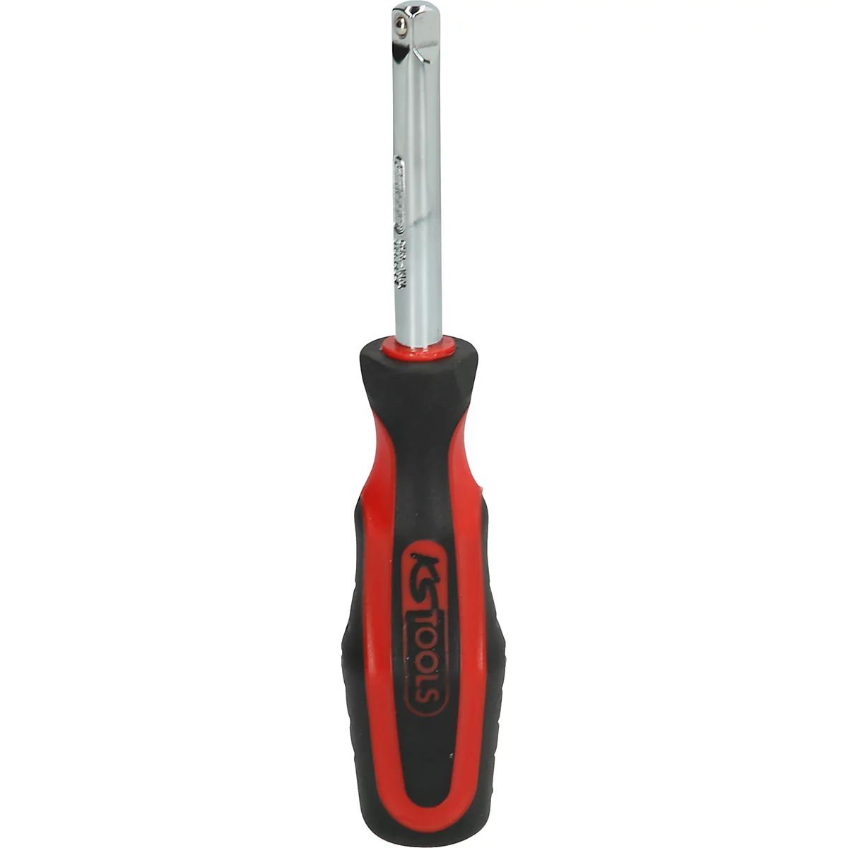 Un outil avec un manche rouge et noir et une tête argentée. Le manche porte l'inscription 'KS TOOLS'.