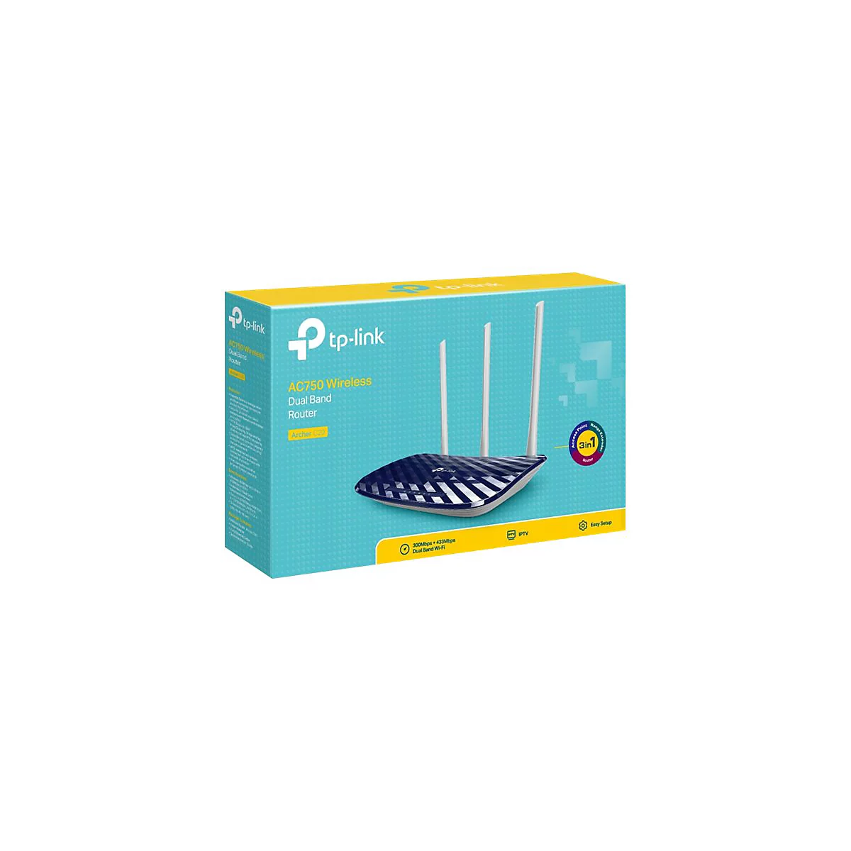 TP-Link Archer C20 AC750 - Wireless Router 4-Port-Switch Dual-Band