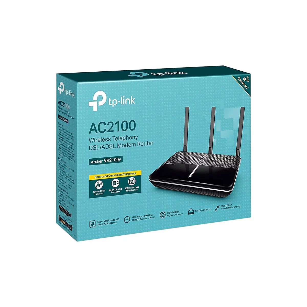 TP-Link Archer VR2100v V1 - Wireless Router - DSL-Modem - 802.11a/b/g/n/ac, DECT - Desktop