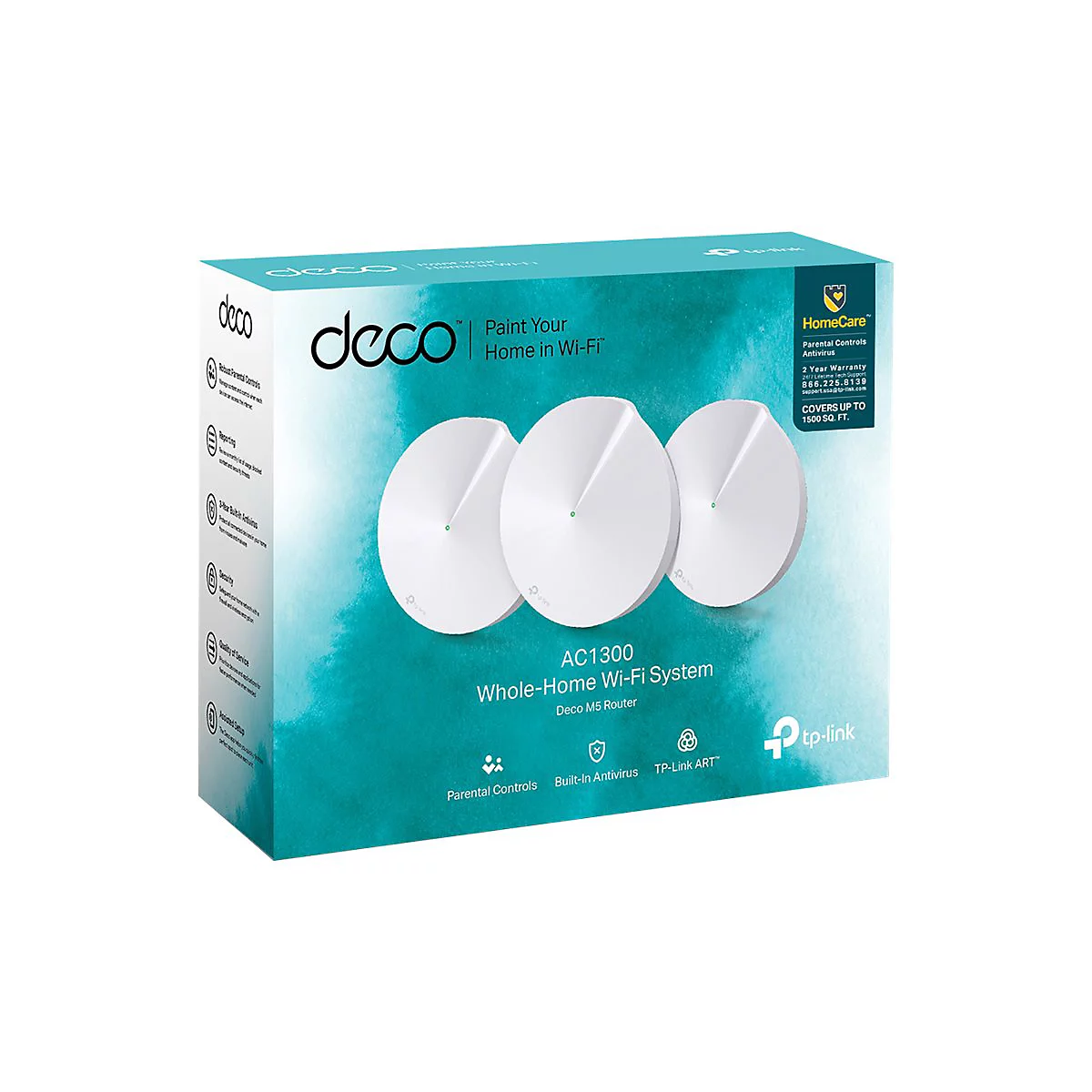 TP-Link DECO M5 - WLAN-System - bis zu 418 m² - Netz 1GbE - Wi-Fi 5 - Dual-Band (Packung mit 3)
