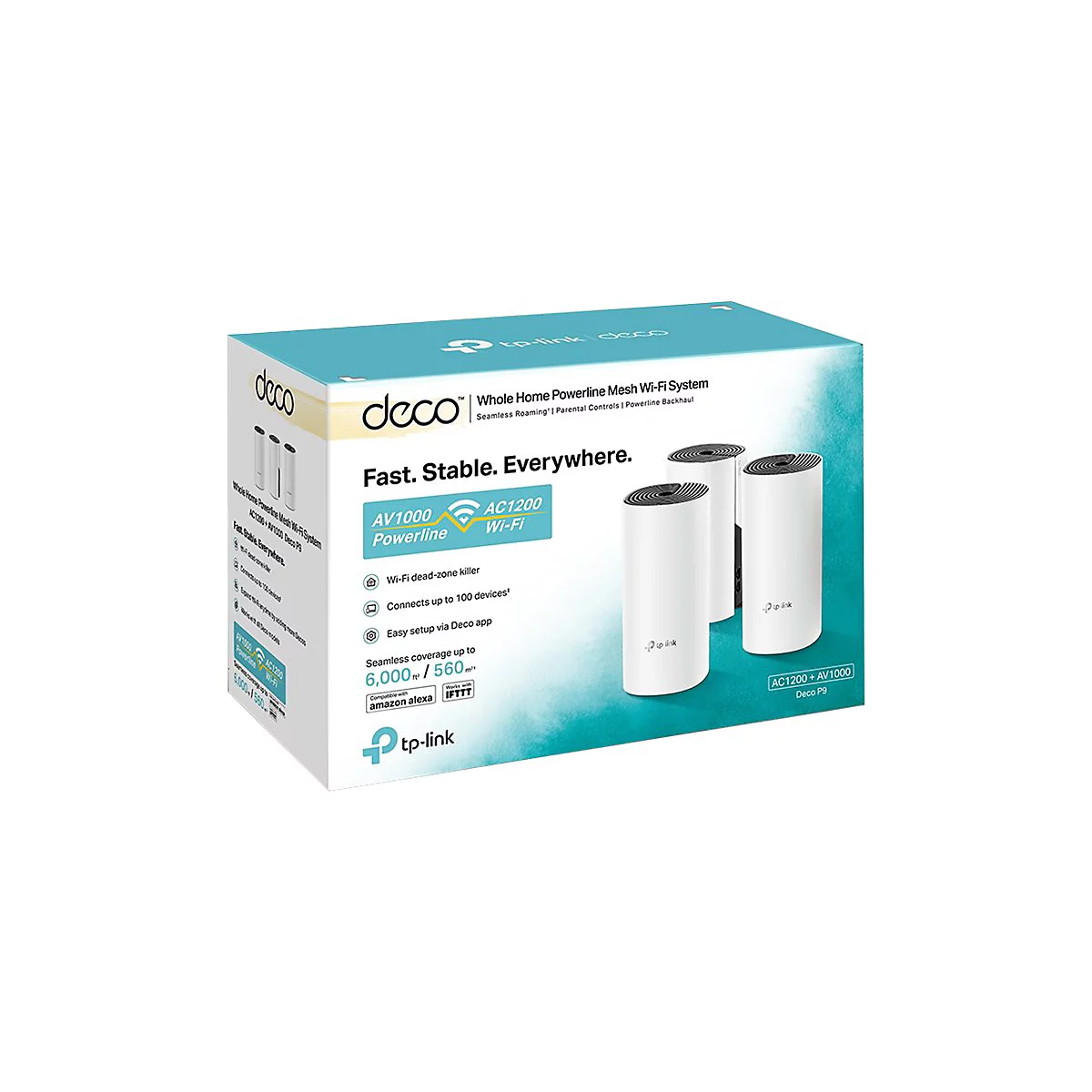TP-Link Deco P9 - WLAN-System - (3 Router) - bis zu 557 m² 1GbE - Wi-Fi 5 - Dual-Band
